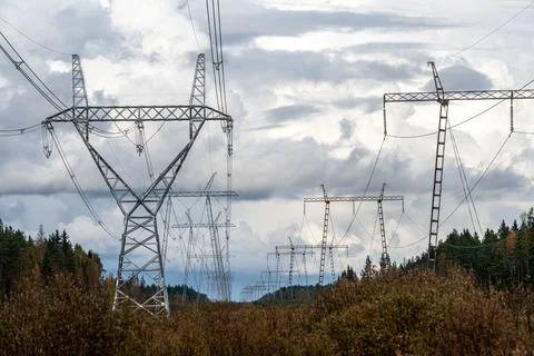 Electricity transmission network Foto stock