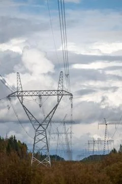 Electricity transmission network Foto stock