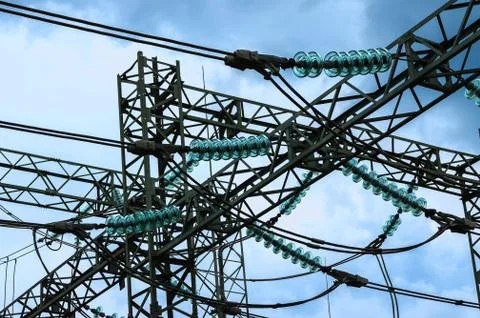 Electricity transmission pylon Stock Photos