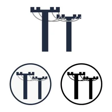 Electricity transmission simple vector icon or logo Ilustración de archivo