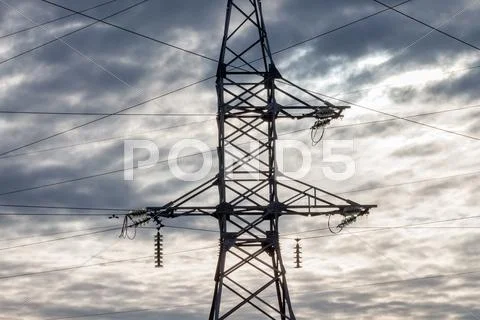 Electricity transmission tower Stock Photos