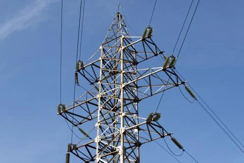Electricity transmission tower Foto stock