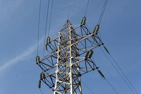 Electricity transmission tower Stock Photos