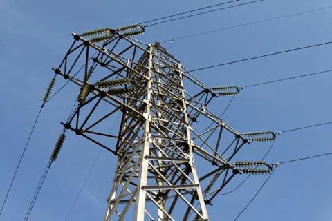 Electricity transmission tower Stock Photos