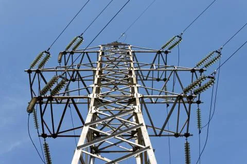 Electricity transmission tower Foto stock
