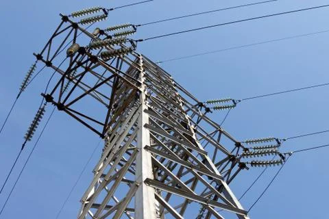 Electricity transmission tower Stock Photos