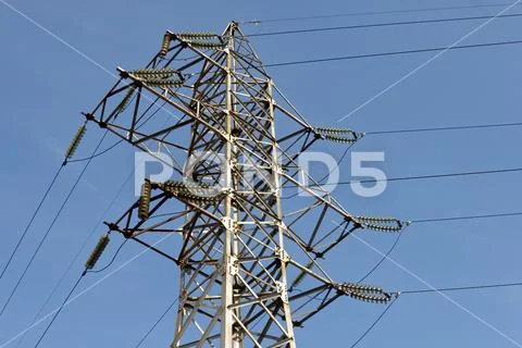 Electricity transmission tower Stock Photos