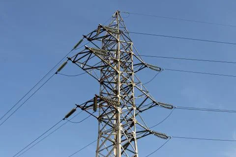 Electricity transmission tower Stock Photos