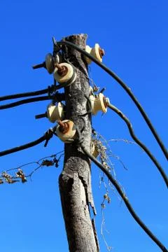 Electricity trunk post Stock Photos