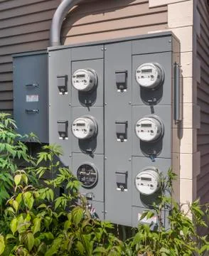 Electricity usage meters Stock Photos