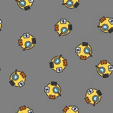 Electricity usage tracking energy vector seamless pattern 스톡 일러스트