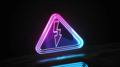 Electricity warning symbol loop digital concept Stock Footage 329921229