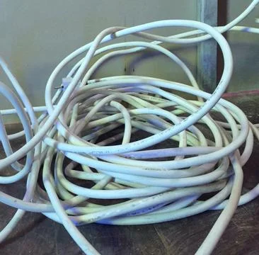 Electricity white wire Stock Photos