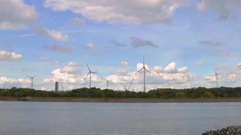 Electricity wind Turbines Stock Footage 138763779