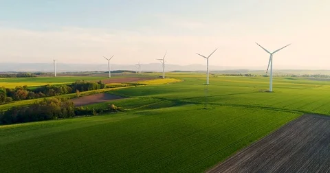 Electricity - Windmills farm Stock Footage 76166854