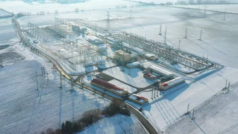 Electricity in winter. Stock Footage 148501899