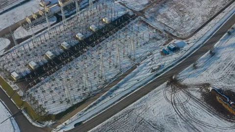 Electricity in winter. Stock Footage 148503516