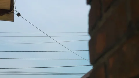 Electricity Wires Pillar Stock Footage 113058265