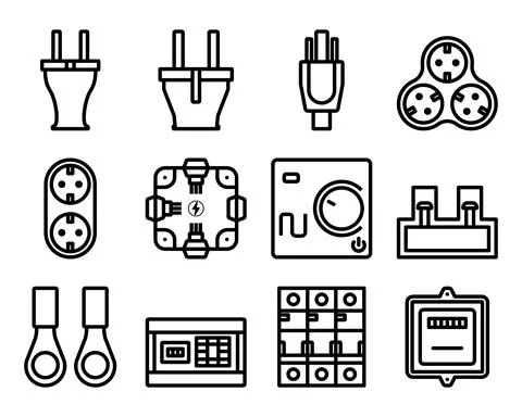 Electrics Icon Set イラスト素材