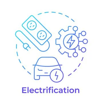 Electrification blue gradient concept icon Stock Illustration