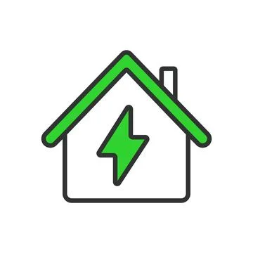 Electrification, in line design, green. Electrification, electric, power, energy Illustrazione stock