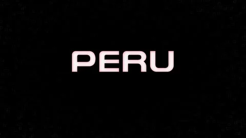 Electrified White on Black with yellow Logo PERU Stock Footage 329460420