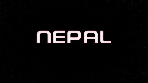 Electrified White on Black with yellow Logo NEPAL Stock Footage 329460435