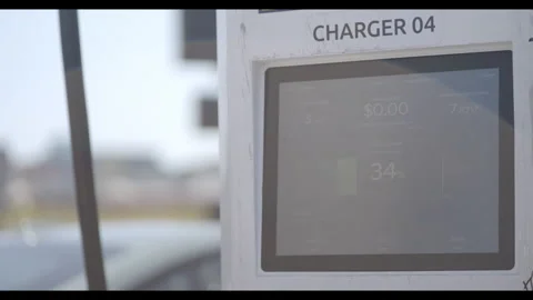 Electrify America Charging station screen Stock Footage 337138701