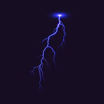 Electrifying Lightning Bolt in Dark Sky Illustration Stock Illustration