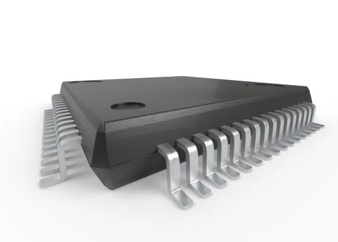 Electrionic Circuit Chip Package LQFP 3d illustration 스톡 일러스트