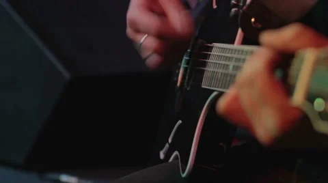 Electro-acoustic guitar closeup Stock Footage 47285746