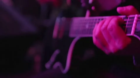 Electro-acoustic guitar closeup Stock Footage 47286355