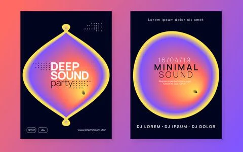 Electro Banner. Dance And Discotheque Layout. Linear Club Poster Stock Illustration