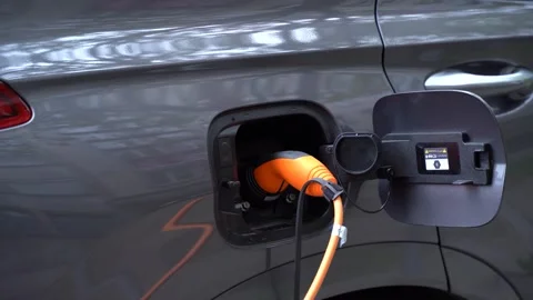 Electro car charging on the charging station. Polution problems in european citi 스톡 동영상 267688893