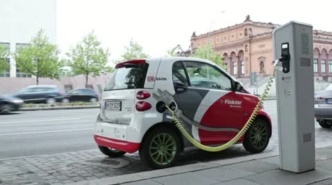 Electro car is charging Stock Footage 12150604