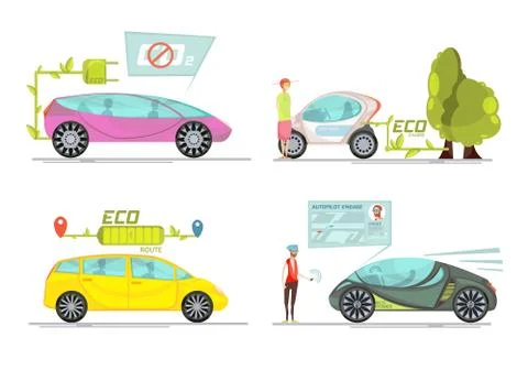 Electro Car Concept Stock Illustration