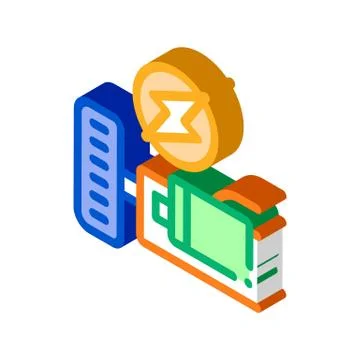 Electro car engine isometric icon vector illustration Stock Illustration