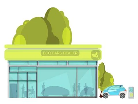 Electro Car Flat Illustration Stock-Illustration