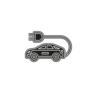 Electro car icon. Logo element illustration Stock Illustration