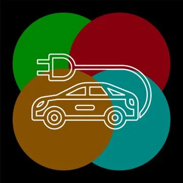 Electro car icon. Logo element illustration Stock Illustration