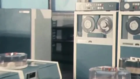 Electro computers.. Computers in the 1980s (1) Stock Footage 235856021