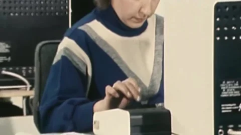 Electro computers.. Computers in the 1980s (2) Video stock 235856111