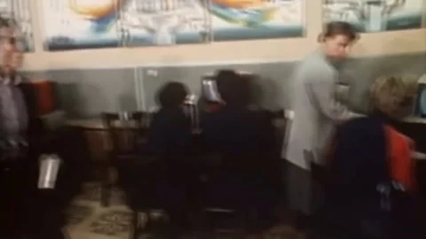 Electro computers. People are trained to work with computers.. 1980s (3) Stock Footage 235855684