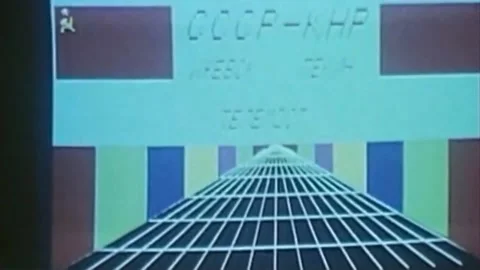 Electro computers. People are trained to work with computers.. 1980s (9) Stock Footage 235855926