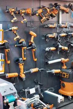 Electro construction tools in store Stock Photos