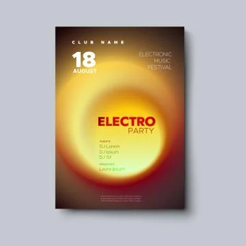 Electro dj party flyer. Stock Illustration