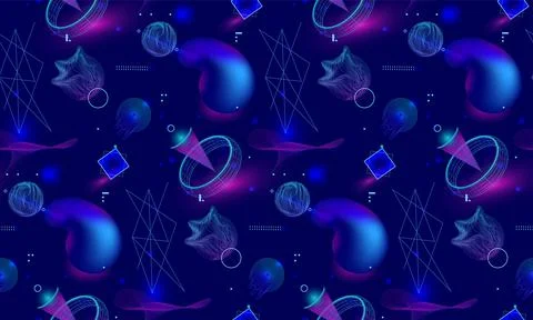 Electro futuristic pattern. Retro background neon line. Vector cyber laser st イラスト素材