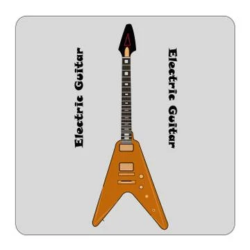 Electro Guitar Flat Design isolated on white background. Stock Illustration