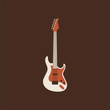 Electro guitar icon. Isolated Vector String ill. Stock Illustration