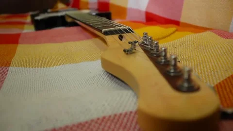 Electro guitar’s hitch-pin Stock Footage 71092549